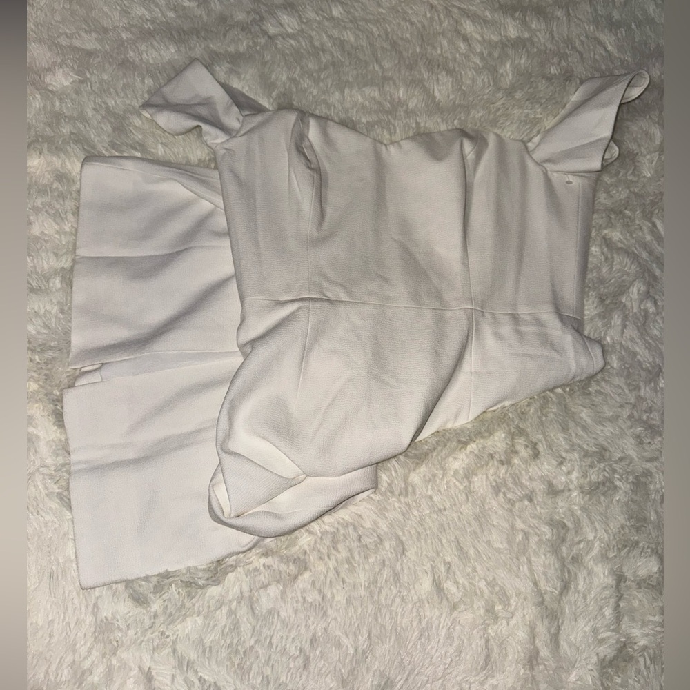 NWOT Dress the Population Bailey Off the Shoulder Dress white sz L - Picture 5 of 7
